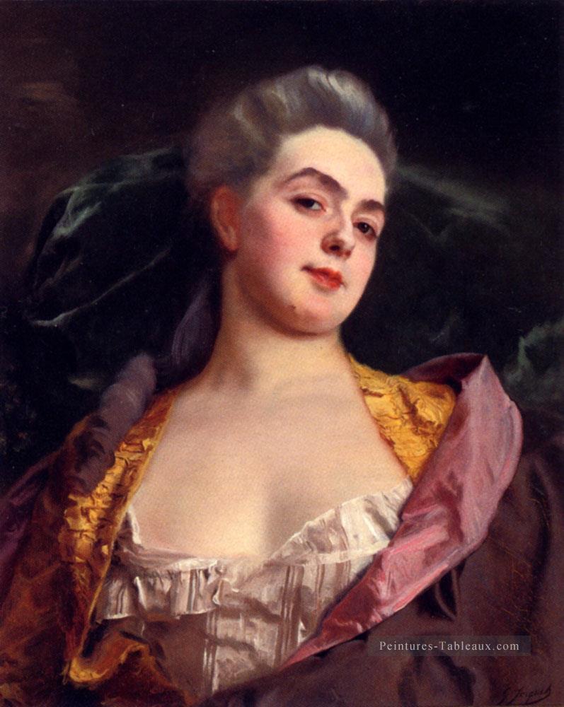 Portrait de dame Gustave Jean Jacquet Peintures à l'huile